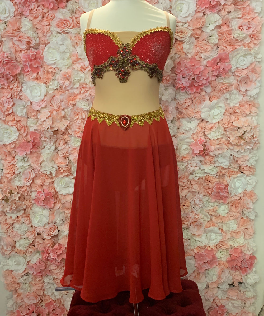 Red and best sale gold dance costume